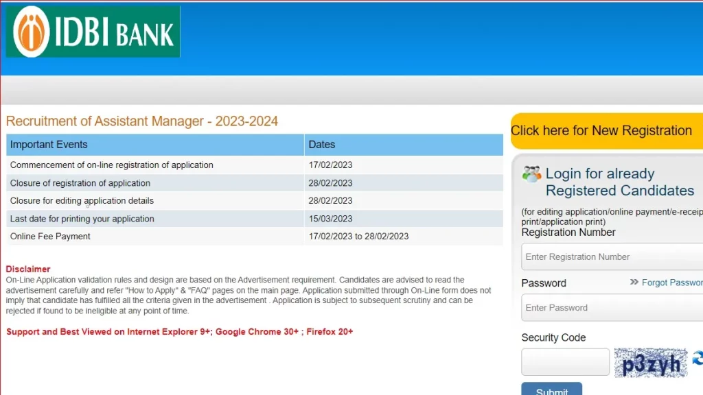 IDBI Assistant Manager Vacancy 2023
