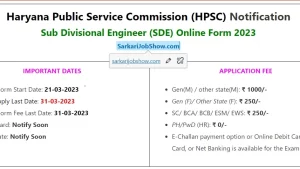 HPSC SDE Civil Recruitment 2023