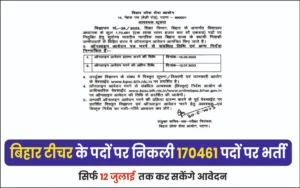 Bihar Teacher Vacancy 2023