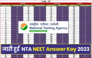NTA NEET Answer Key 2023