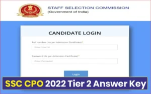 ssc cpo answer key 2022